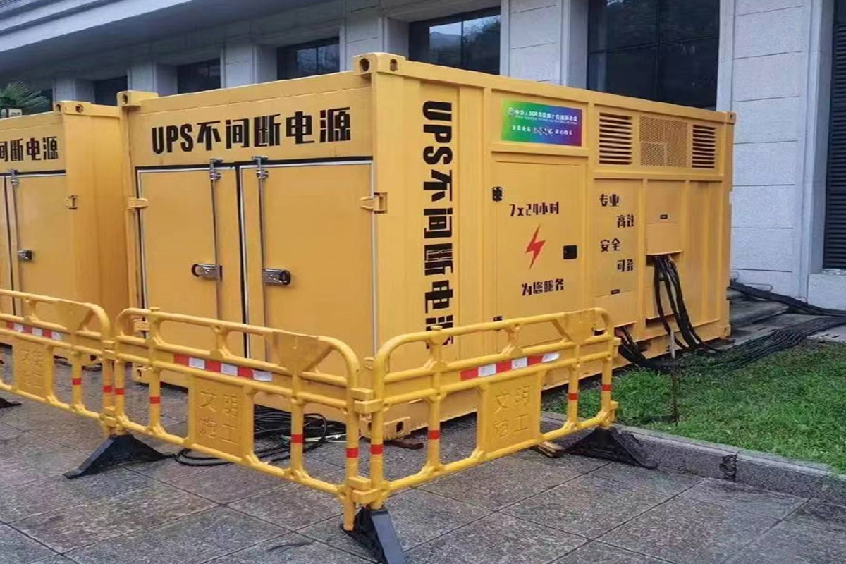 莲都发电机租赁施工现场